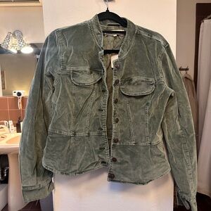 Free People Green Button-Up Jacket